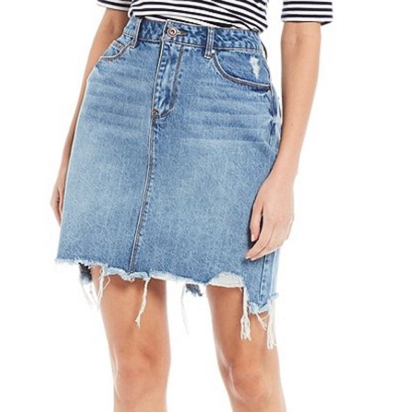 A Loves A Dresses & Skirts - 🌺Brand New🌺Rare Distressed Raw Cut Denim Skirt